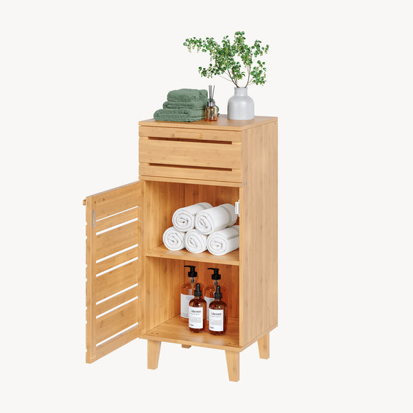 Armario de baño Epind 75x33x30 cm Bambú Natural [en.casa]