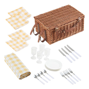 Cesta de picnic Brindisi para 4 personas juego completo [casa.pro]