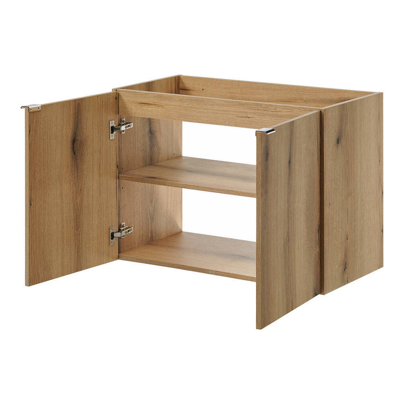 Esquema acotado Lavabo Skelbolu 80x57x39 cm con espejo LED en aspecto roble [en.casa]