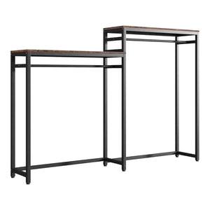 Perchero Skestbyena de dos elementos 140x240x40 cm Negro/Aspecto nogal [en.casa]