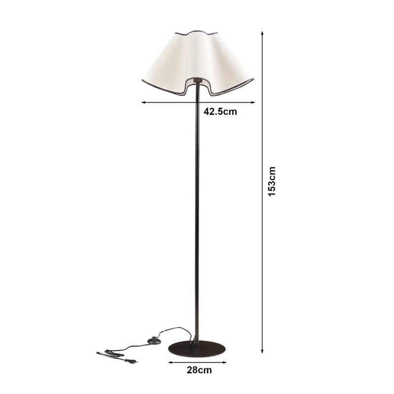 Esquema acotado Lámpara de pie Ashton 153cm Negro/Blanco [lux.pro]