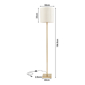 Lámpara de pie Fildholm 157cm color latón / aspecto lino [lux.pro]