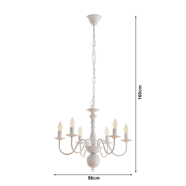 Lámpara de araña Berkeley Metal Vintage-Blanco [lux.pro]