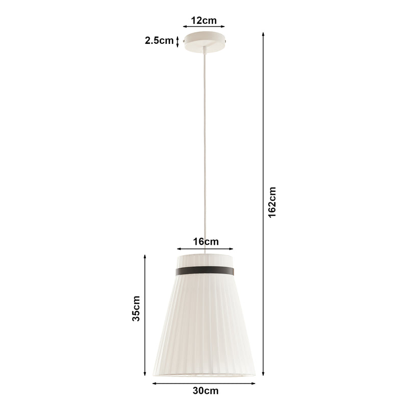 Esquema acotado Lámpara colgante Broughton Blanco [lux.pro]