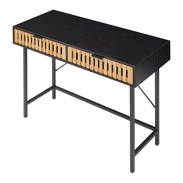 Mesa consola Luniehti 100x40x75 cm Negro/Natural [en.casa]