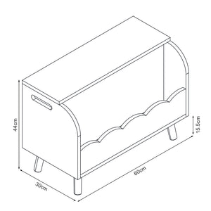 Caja de juguetes Vestnes 60x30x44 cm Cotton Candy/Blanco [en.casa]