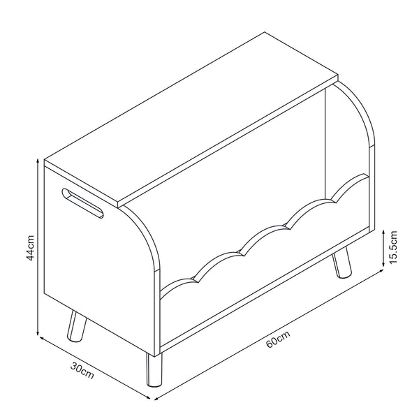 Caja de juguetes Vestnes 60x30x44 cm Cotton Candy/Blanco [en.casa]