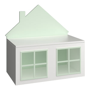 Caja de juguetes Vipsali 56x60x33 cm Verde menta/Blanco [en.casa]