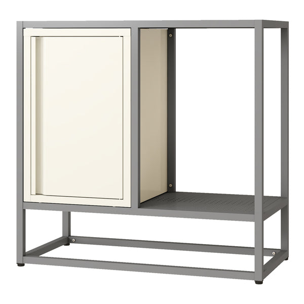 Aparador Burlöv acero 70x72x35 cm gris/blanco [en.casa]