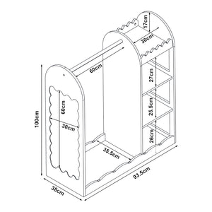 Perchero infantil Vestnes con espejo 100x94x38 cm Cotton Candy [en.casa]