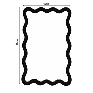 Espejo de pared Koster 90x60 cm Negro [en.casa]