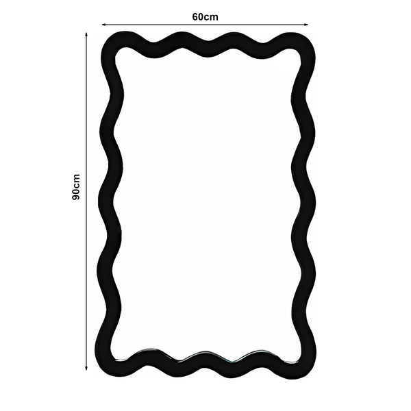Espejo de pared Koster 90x60 cm Negro [en.casa]