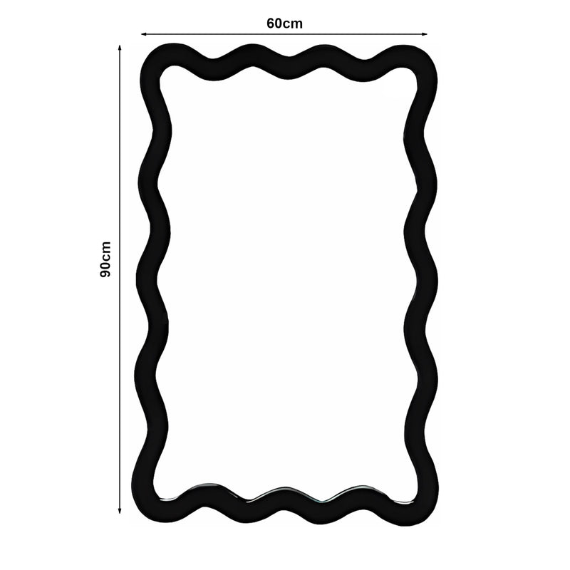 Esquema acotado Espejo de pared Koster 90x60 cm Negro [en.casa]
