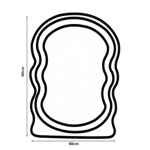 Espejo de pared Brummen con marco de tela de peluche 80x60 cm Blanco [en.casa]