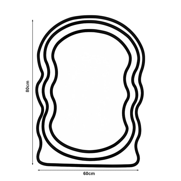 Espejo de pared Brummen con marco de tela de peluche 80x60 cm Blanco [en.casa]