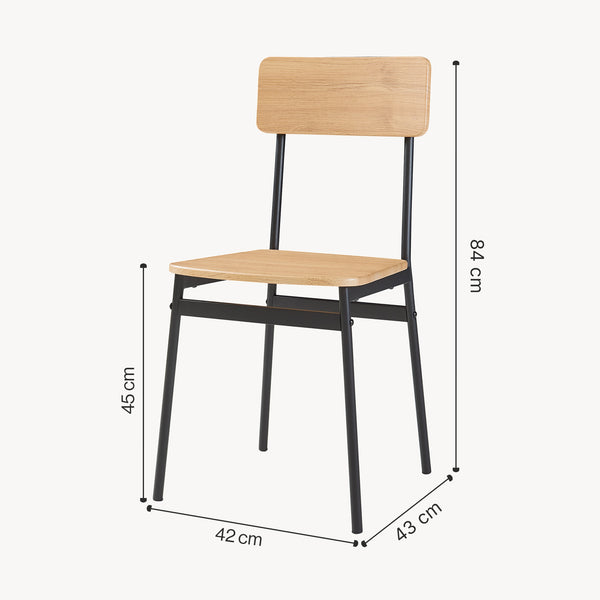 Grupo de comedor Pollenev 5 piezas Negro/Aspecto roble [en.casa]