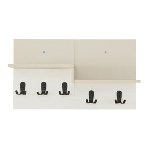 Perchero de pared Botaruvn con 2 estantes 34x59x13 cm Beige/Blanco [en.casa]