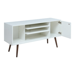Mueble de televisión Vare 130x40x66 cm Blanco [en.casa]