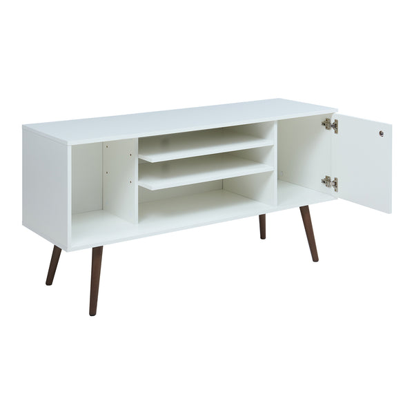 Mueble de televisión Vare 130x40x66 cm Blanco [en.casa]