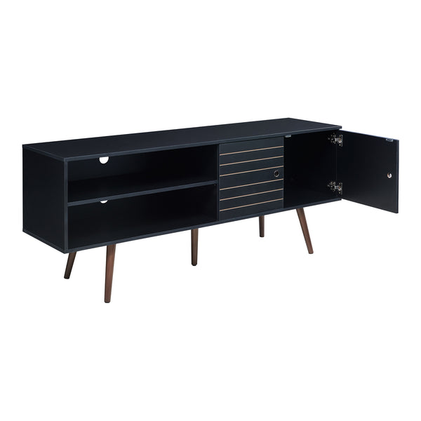 Mueble de televisión Vare 160x40x66 cm Negro [en.casa]