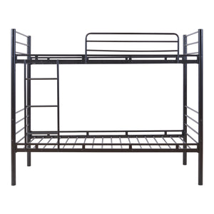 Litera de metal Bevapis 90x200 cm Negro [en.casa]