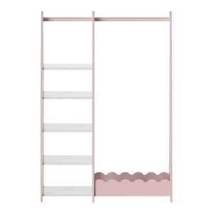Guardarropa infantil Vestnes 114x77x30 cm Cotton Candy/Blanco [en.casa]
