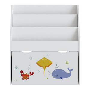 Estantería infantil Aarnskona 70x63x30 cm Motivo Aqua Dream [en.casa]