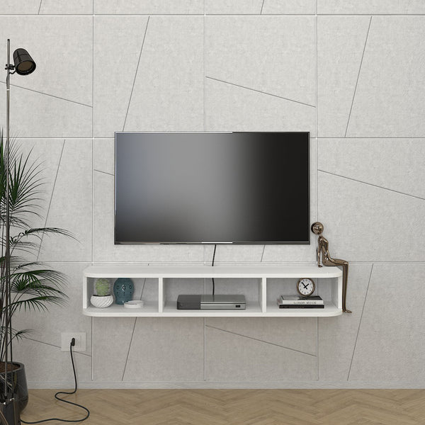 Mueble bajo de TV colgante Oundsvas 120x30x19 cm Blanco [en.casa]