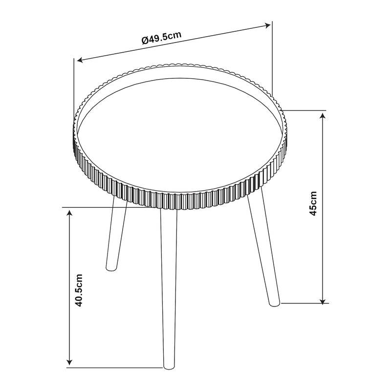 Esquema acotado Mesa auxiliar Bongard Ø50x45 cm Blanco [en.casa]