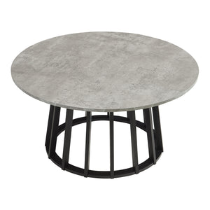 Mesa de centro Buzzard Ø90x45 cm Negro/Aspecto hormigón [en.casa]