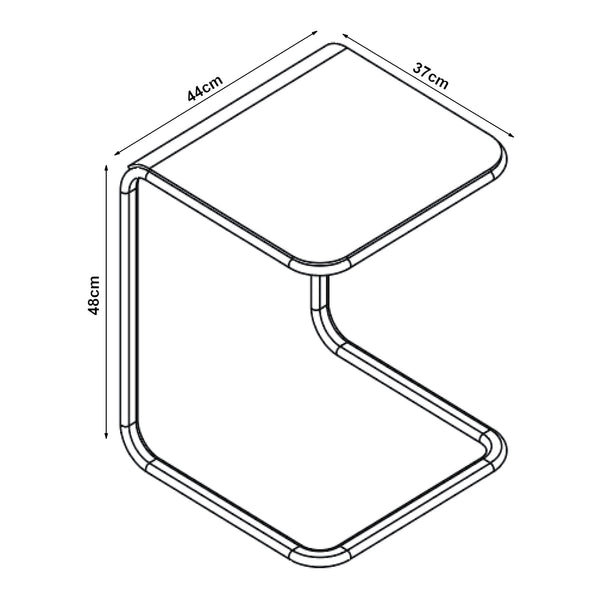 Mesa auxiliar Brosa 44x37x48 cm Transparente [en.casa]