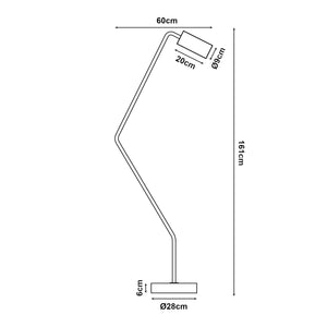 Lámpara de pie Vatka GU10 Metal Negro / Mármol, blanco [lux.pro]