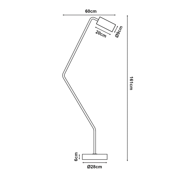 Lámpara de pie Vatka GU10 Metal Negro / Mármol, blanco [lux.pro]