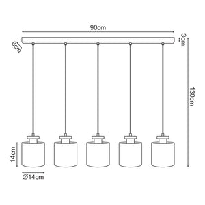 Lámpara colgante Posdand 130x90x14 cm Madera/Negro [lux.pro]