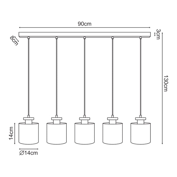 Lámpara colgante Posdand 130x90x14 cm Madera/Negro [lux.pro]