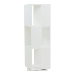 Estantería giratoria Fjelmarirg 109x34x34 cm Blanco [en.casa]