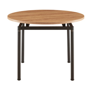 Grupo de comedor Hemnes 5 piezas redonda marrón claro [en.casa]