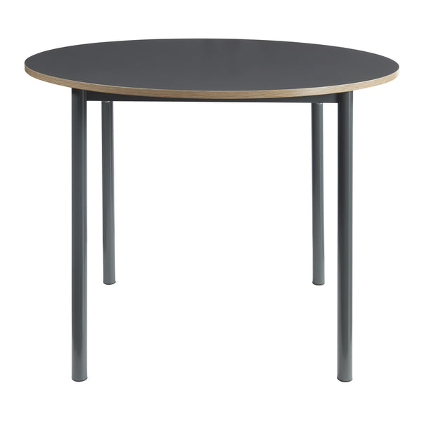 Grupo de comedor Lindesberg 5 piezas redondo Gris/ Marrón claro [en.casa]