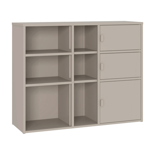 Archivador Kliri con 9 compartimentos metal 100x32x81cm - Camel [en.casa]