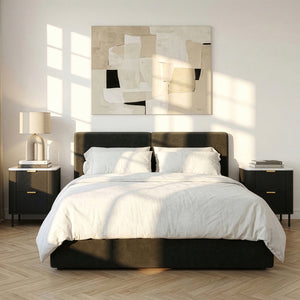 Conjunto de 2 mesas de noche Olvehok con 2 cajones 55x52x38cm - Negro [en.casa]