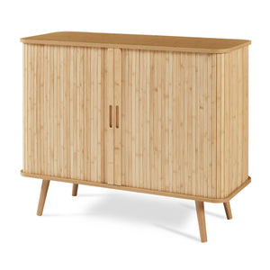 Aparador Nordkapp con 2 puertas bambú pino 100x40x80cm - Natural [en.casa]