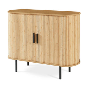 Zapatero / Aparador Tvedestrand 2 puertas bambú 100x40x80cm Natural [en.casa]