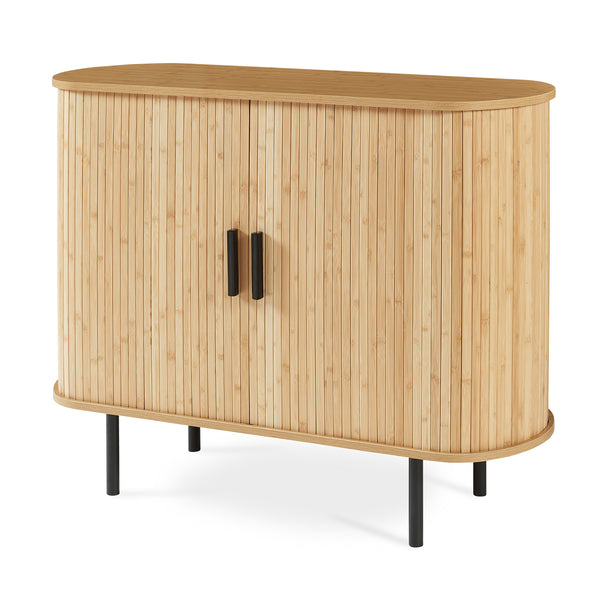 Zapatero / Aparador Tvedestrand 2 puertas bambú 100x40x80cm Natural [en.casa]
