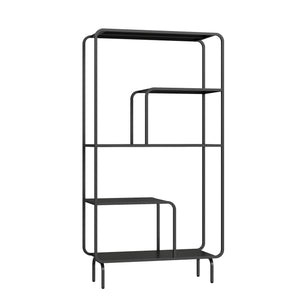 Estantería Færder de acero 145x76x33 cm negro [en.casa]