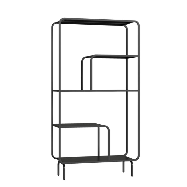 Estantería Færder de acero 145x76x33 cm negro [en.casa]