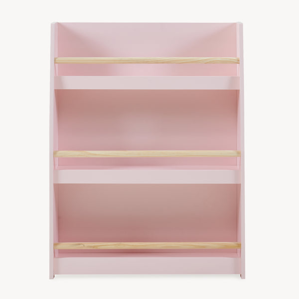 Estantería infantil Virer de 3 niveles 78x60x18cm - Rosa/Natural [en.casa]