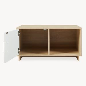 Mesa de centro Kenta 80x45x40 cm aspecto roble Sonoma/blanco [en.casa]