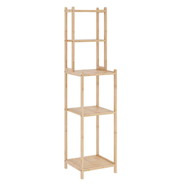 Estantería de baño Anun 4 compartimentos bambú 128x30x30cm - Natural [en.casa]