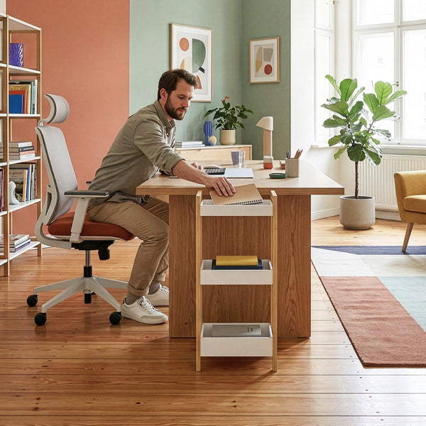 Estantería de baño Anun 3 cestas bambú 75x28x20cm - Natural / Blanco [en.casa]