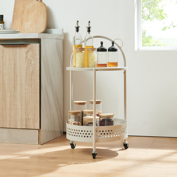 Carrito de servicio Jässaatka acero 76x40 cm gris [en.casa]
